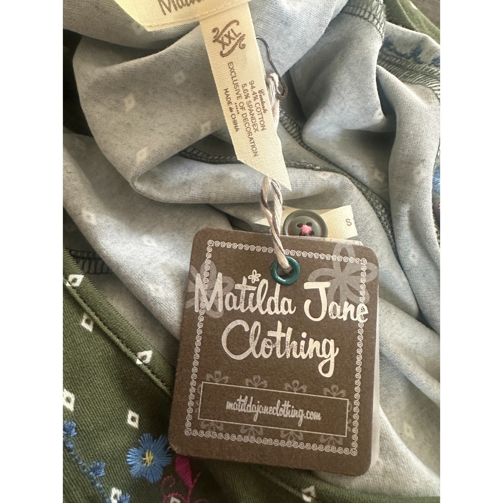 Matilda Jane Through Generations Embroidered Babydoll Top Diamond Print XXL NEW - Picture 5 of 11